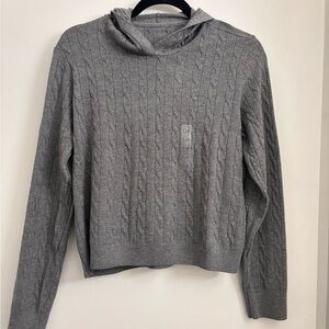 Uniqlo Washable Cable Knit Hoodie 🩶 NWT